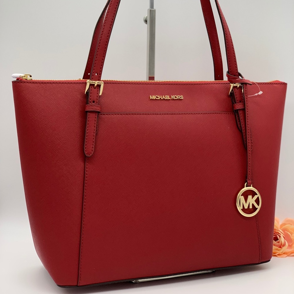MICHAEL KORS CIARA LG TZ TOTE SCARLET 35T8GC6T9L - Picture 3 of 16